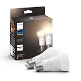 Philips Hue White E27 LED Lampen 2-er Pack (800 lm),...