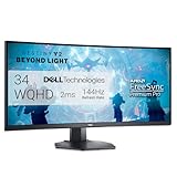 Dell S3422DWG 34 Zoll WQHD (3440x1440) 21:9 1800R Curved Gaming Monitor, 144Hz, VA, 1ms MPRT, AMD...