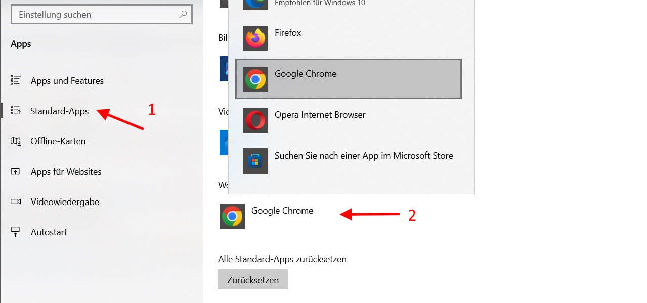 Standard-Browser in Windows festlegen