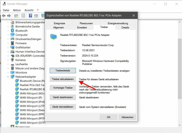 Netzwerkkarte überprüfen Treiber aktualisieren