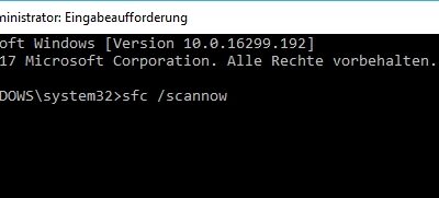 Systemdateien überprüfen mit sfc /scannow