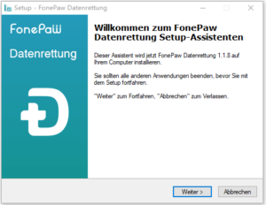 FonePaw Datenrettung installieren