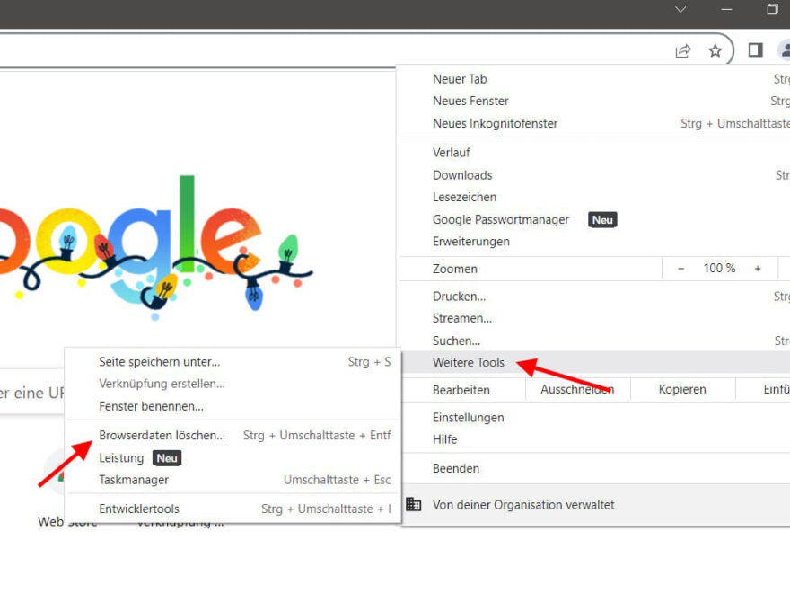 Google Chrome: Speicherplatz freimachen