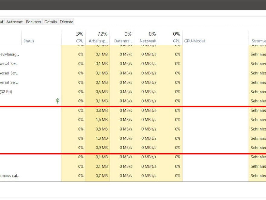 Runtime Broker im Task-Manager Windows 10