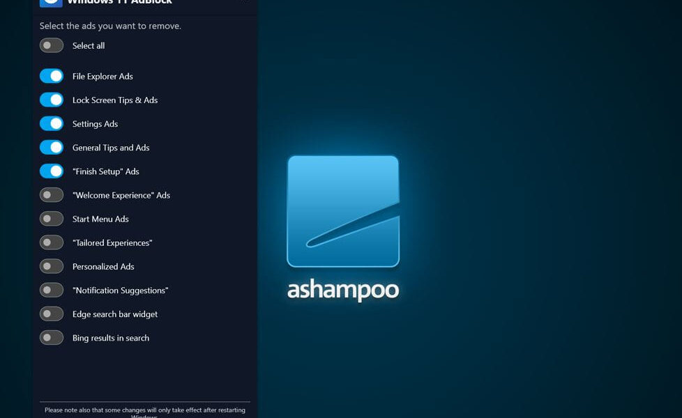 Ashampoo Windows 11 AdBlock Screenshot