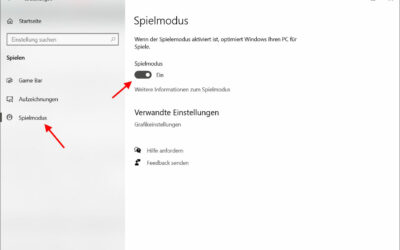 Spielmodus aktivieren in Windows 10