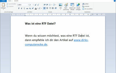 RTF Datei in WordPad geöffnet