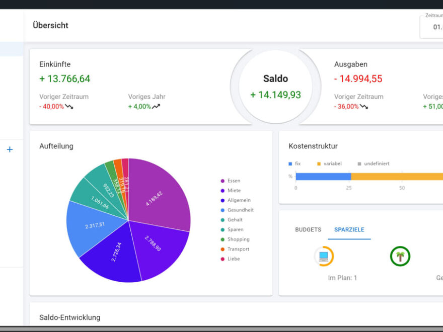 Ashampoo Money Pro Finanzübersicht