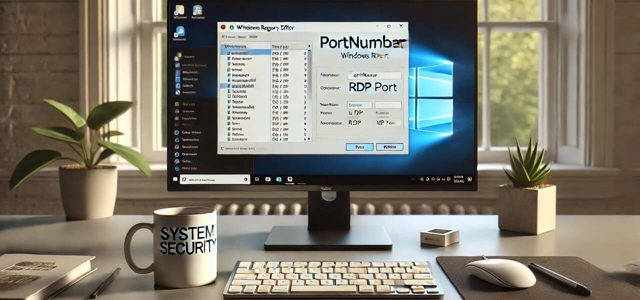 Windows-Registry geöffnet zur Änderung des RDP-Ports für mehr Sicherheit