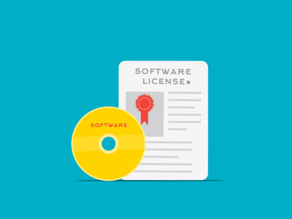 Illustration einer Software-Lizenz mit CD – gebrauchte Microsoft Office Lizenzen.