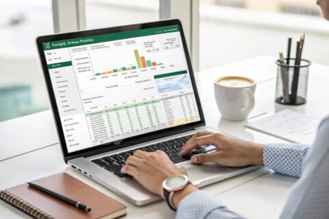 Power Query in Excel: Benutzer arbeitet mit der Datenabfrage-Funktion zur Datenbereinigung und Analyse.